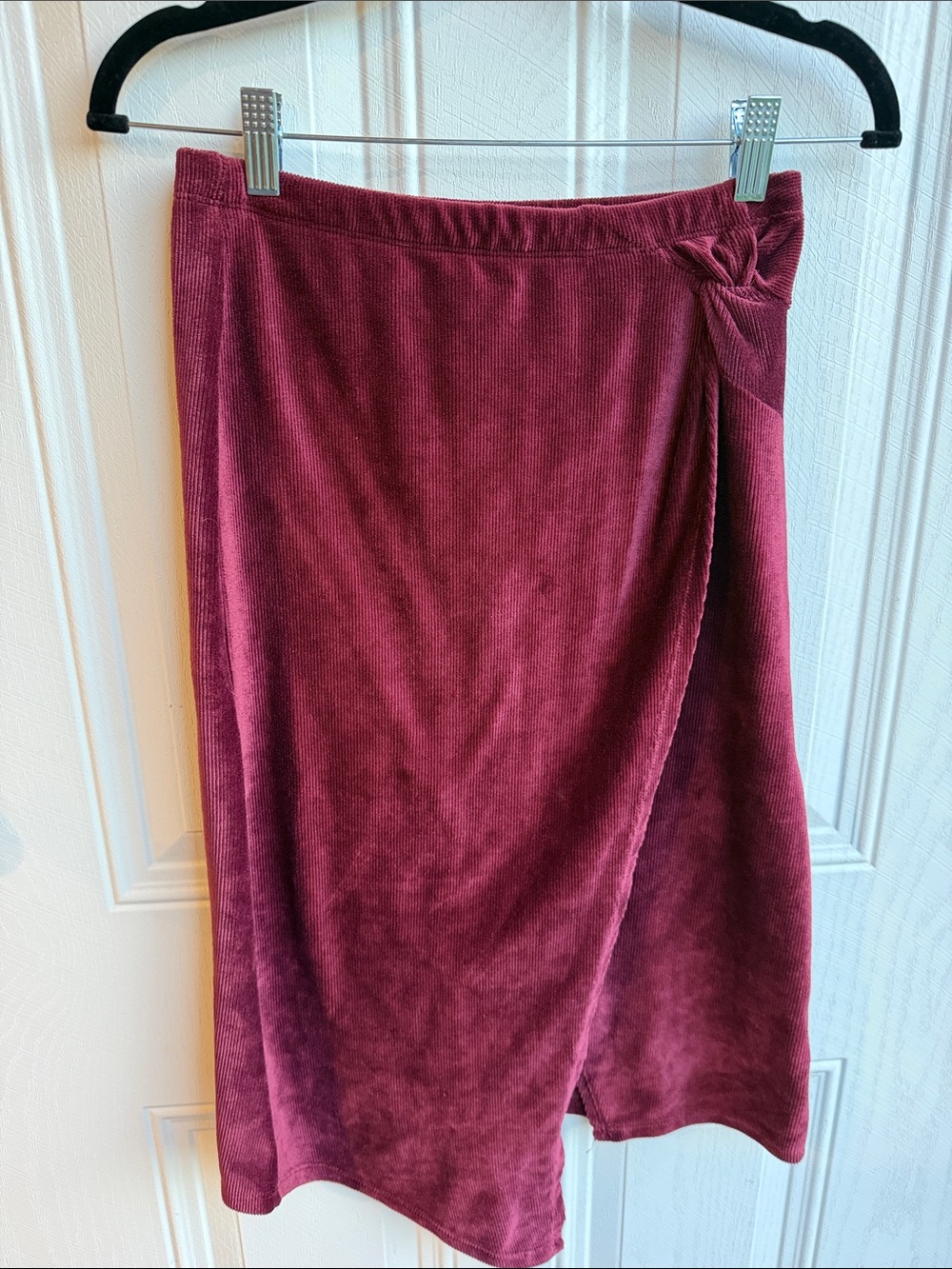 Earthbound Burgundy Corduroy Wrap Midi Skirt Small Boho Cottagecore Whimsigoth